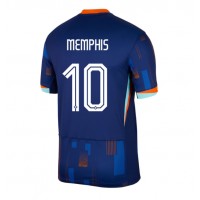 Nederland Memphis Depay #10 Fotballklær Bortedrakt EM 2024 Kortermet